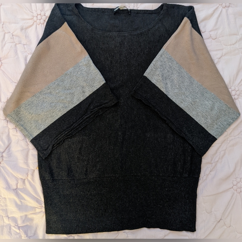 Cable engage color block sweater